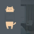 Pegatina luminosa de gato para interruptor con brillo amarillo cálido para decoración - Estilo Luminoso Rosa (YG57)