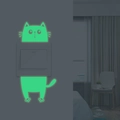 Pegatina fluorescente de gato para interruptor con brillo verde en habitación oscura - Estilo Luminoso Verde (YG57)