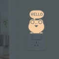 Adesivo da parete rana luminosa con fumetto HELLO arancione sopra l'interruttore luce - YG61 Luce Rosa