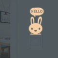 Pegatina luminosa de conejo Hello para decorar interruptores de pared en la oscuridad - YG65 Luz Rosa