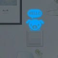Adesivo murale cane blu luminoso con fumetto HELLO per interruttori domestici di casa - Blu