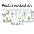 Vista piatta di adesivi murali con piante in vaso ad acquerello, layout 90x39cm - 39*90CM