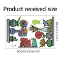 Detailansicht des 60x40cm PVC Blumenvasen Wandaufklebers mit Maßangaben zur Größe - 40*60cm