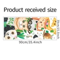 Detailansicht der Cartoon-Tier-Wandsticker mit Größenangaben 39cm x 90cm für das Kinderzimmer - 39x90cm