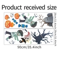 Detail view of Halloween wall stickers received size with cartoon pumpkin and ghost layout - 30x90cm x 2 Sheets (HL019)