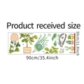 Detail view of LD93018 wall sticker size showing tropical plants and a cat illustration - 30*90cm