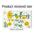 Detaillierte Größenübersicht für Sonnenblumen Wandsticker mit Maßen von 30x90cm pro Bogen - 30x90cmx2 Blätter