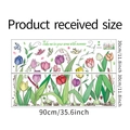 Détail de stickers muraux floraux avec tulipes et papillons pour décoration de la maison - 30*90cm*2