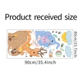 Cartoon animal wall decal layout with bear, rabbit and elephant sized 90cm x 40cm - Cartoon Animals (LD94037) / 39x90cm Layout
