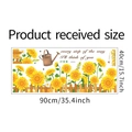 Detailed size chart for sunflower fence wall stickers measuring 90x40cm for home decor - 39*90cm Layout