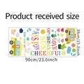 Detail showing school bus and colorful motivational words wall stickers sized 90x39cm - 39x90cm Layout