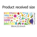 Detail of colorful inspirational wall decal with school motifs sized 90x40cm - 40x90cm Layout
