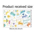 Detailed sheet showing 30x90cm cartoon dinosaur wall stickers for nursery room decor - 30*90CM*2PCS Layout