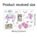 Vista piatta del set di adesivi murali in PVC 60x40cm con motivi floreali acquerello viola - Layout 40*60cm