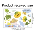 Detailed sheet of cartoon sunflower rabbit wall stickers with 60x40cm size dimensions - 40*60cm Layout