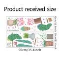 Tableau détaillé des tailles pour stickers muraux de succulentes en deux pièces de 30x90cm - 30*90cm*2 Feuilles (Mise en Page)