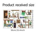 Detailliertes Maßblatt für Wandaufkleber 30x90cm mit Katzen und Topfpflanzen aus PVC - 30*90CM*2PCS Layout