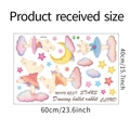 Dimensions of ballerina bunny wall stickers with moon and stars measuring 60cm by 40cm - 40*60cm Layout