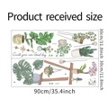Détails des stickers muraux en PVC avec succulentes et plantes vertes, feuilles 30x90cm - Mise en page 30x90cm x 2 feuilles