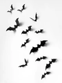 3D black bat wall stickers in various sizes for Halloween DIY home decoration - 3D Bat Set 1 (SK-BF-1)