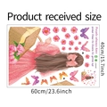 Detailed sheet layout of girl with butterflies wall sticker measuring 60x40cm - 40*60cm Layout