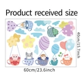 Detailed sheet size 60x40cm of cartoon animals hot air balloon PVC wall stickers - 40*60cm Layout