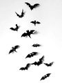 3D black bat wall stickers set for Halloween decor with foldable wings for 3D effect - 3D Bat Set 2 (SK-BF-2)