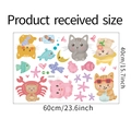 Detailierte 60x40cm Aufteilung der selbstklebenden Wandtattoo-Sets mit Cartoon-Katzen - 40*60cm Layout
