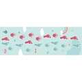 Cartoon floor sticker with colorful handprints, footprints and clouds for kids' room decor - Rainbow White Cloud Fun (TY008)