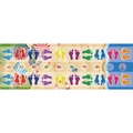 Self-adhesive ocean beach floor stickers with colorful numbered footprints from 1 to 10 - Beach Footprints Numbers (TY009)