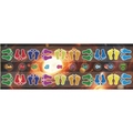 Space-themed sensory floor stickers with colorful footprints and numbers for kids - Starry Sky Space Exploration (TY010)