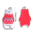 Cute resin Christmas bear pendant with red sweater and metal loop, 2.9cm height - Bear in Red Sweater (A6-501)