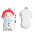 Front and back view of a cute resin snowman pendant with size dimensions 2.9cm x 1.6cm - Snowman With Blue Scarf (A6-502)