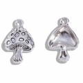 Ciondoli vintage a forma di fungo in lega d'argento per gioielli fai da te e collane - 26*18mm / Argento Antico