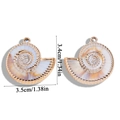 Macro detail of acrylic sea shell pendants with gold edges for DIY jewelry making - 34x35mm (5.22g)