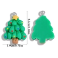 Vista fronte e retro di un ciondolo ad albero di Natale in resina per gioielli e portachiavi - Stile Albero di Natale con Palline Verdi (A6-393)