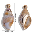 Golden acrylic sea shell pendant with spiral texture and metal plating for DIY jewelry - 44x19mm (5.19g)