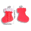 Detail view of red Christmas stocking resin charm for DIY jewelry with size 2.5x1.6cm - Red and White Christmas Sock (A6-508)
