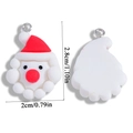 Dettaglio del ciondolo Babbo Natale in resina da 2,8cm x 2cm per creazione gioielli fai da te - Stile Testa Babbo Natale (A6-392)