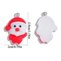 Dettagli fronte e retro di un ciondolo Babbo Natale in resina per la creazione di gioielli - Stile Babbo Natale (A6-385)