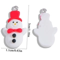 Dettaglio di un ciondolo a pupazzo di neve in resina con dimensioni per gioielli DIY - Stile Pupazzo di Neve Natalizio (A6-384) / 30x11mm / Bianco