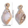 Detailed view of laser gold acrylic seashell charm with dimensions 3.2cm by 1.5cm - 32x15mm (2.16g)
