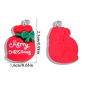 Ciondoli natalizi a forma di sacchetto regalo in resina rossa con fiocchi verdi e scritte - Stile Sacco Regalo Rosso (A6-381) / 25x16mm / Rosso