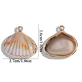 Detailed view showing the precise dimensions of shell pendants for DIY jewelry design - 26x27mm (0.86g)