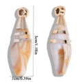 Detailed macro view of conch shell pendants with golden metal accents and 3cm length size - Conch Style (A6-424) / 30x10mm (1.12g) / Gold