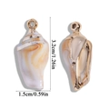 Detailed size view of laser gold acrylic shell pendants with 3.2cm height for DIY jewelry - Conch Shell Style (A6-423) / 32x15mm (2.05g) / Gold