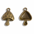 Ciondoli a forma di fungo in bronzo vintage per bracciali fai-da-te con texture e anello - 26*18mm / Bronzo Antico
