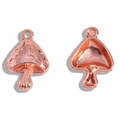 Polished rose gold mushroom alloy pendant for DIY bracelets and jewelry making - 26*18mm / Rose Gold