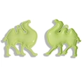 Light green double-hump camel alloy pendants set for DIY bags and keychains decor - Green