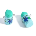 Miniature blue resin water bottle pendant with cartoon monster design and metal rings - Blue Green Style (LOOK ME!)